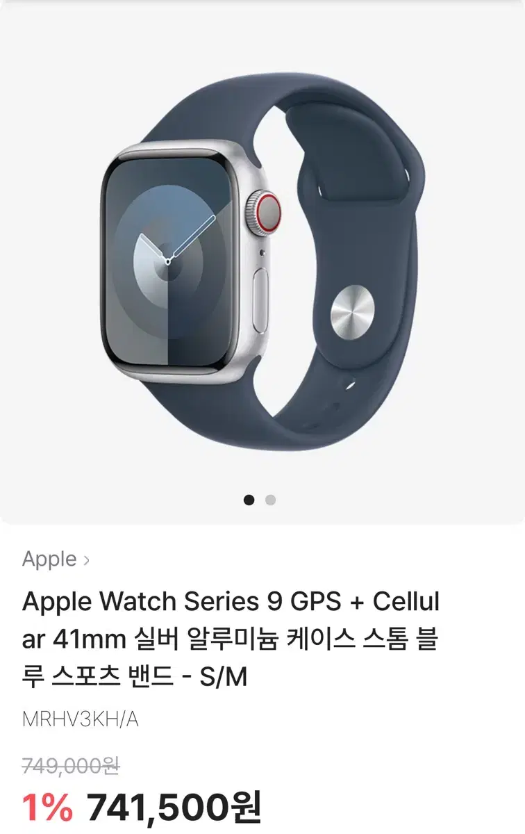 애플워치 9 셀룰러 41mm 실버